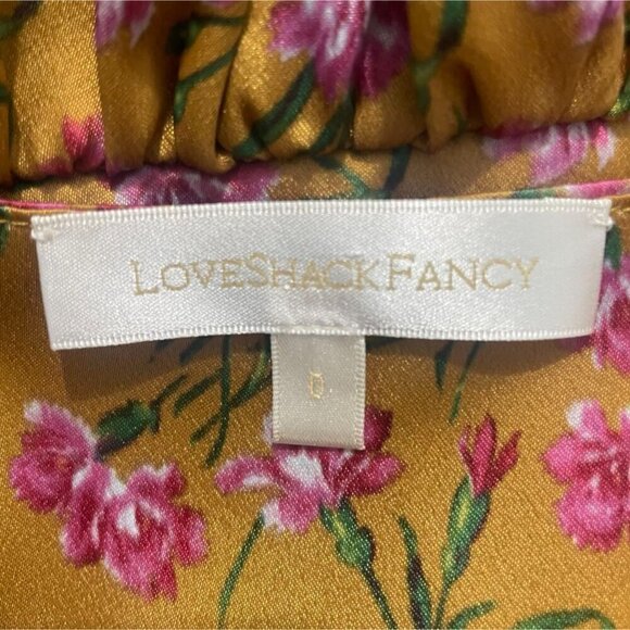 LoveShackFancy Size 0 Bennington Mini Dress $395 Floral Babydoll - Picture 10 of 12